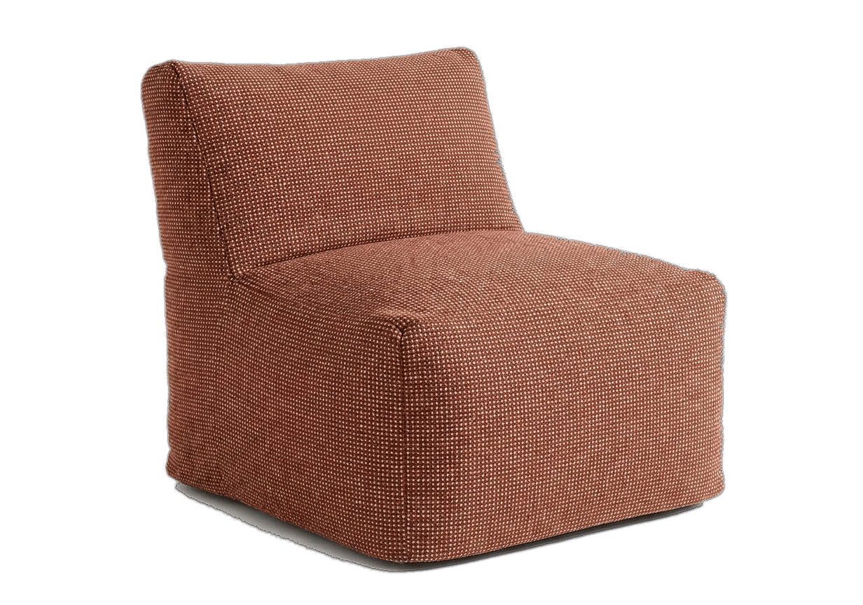 Lage NOMAD loungestoel met rugleuning in zandkleurige outdoorstof