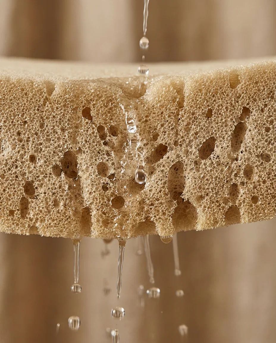 Sneldrogende Quick-Dry vulling waar water dwars doorheen loopt en wegdruipt
